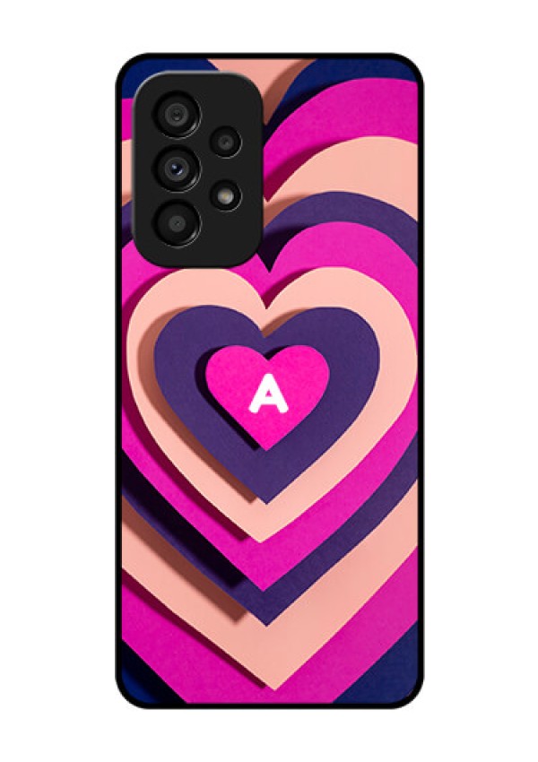Galaxy A53 5G Custom Glass Mobile Case - Cute Heart Pattern Design