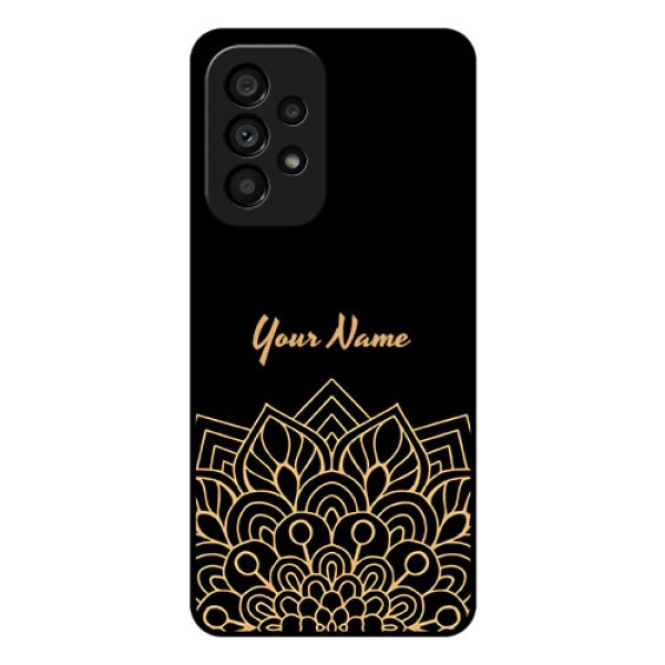 Galaxy A53 5G Custom Glass Phone Case - Golden mandala Design