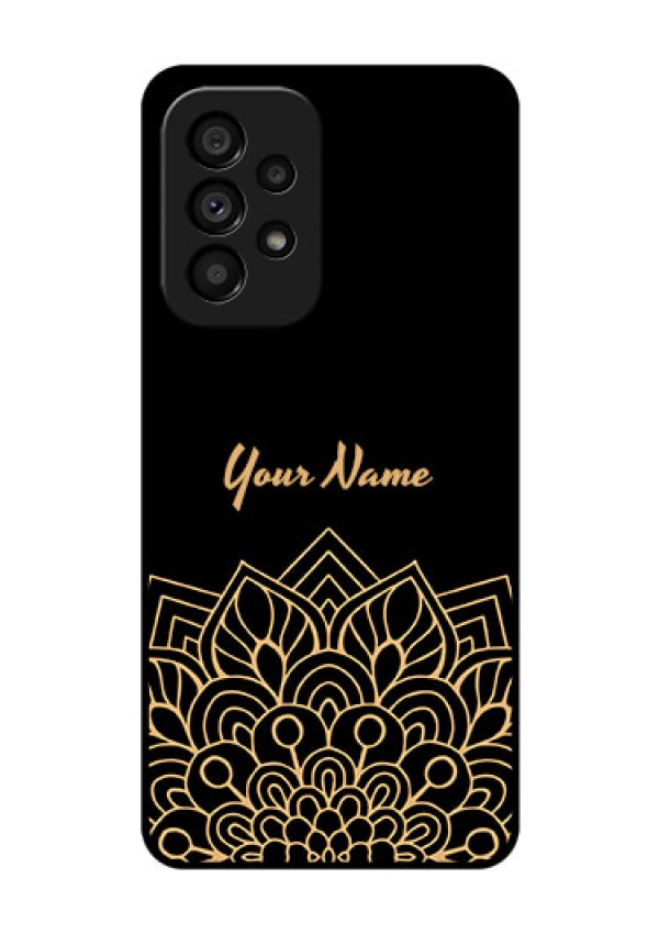 Galaxy A53 5G Custom Glass Phone Case - Golden mandala Design