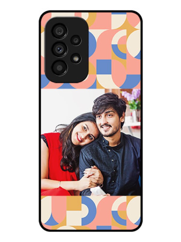 Custom Galaxy A53 5G Photo Printing on Glass Case - Semi-circle Maze Pattern Design