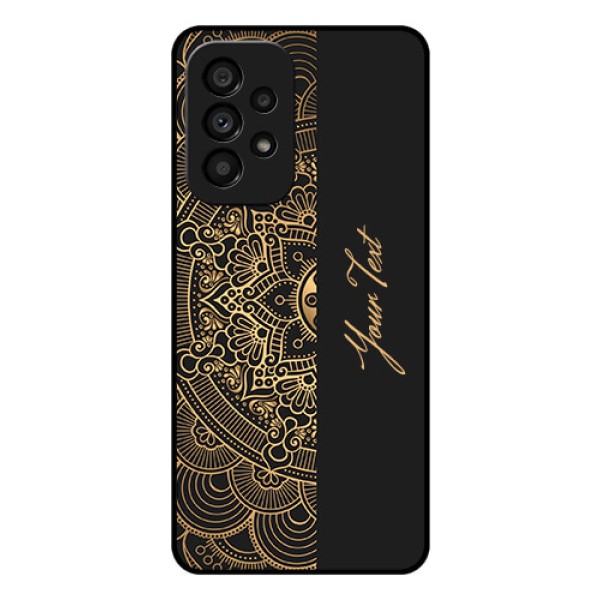 Galaxy A53 5G Photo Printing on Glass Case - Mandala art with custom text Design Galaxy A53 5G Photo Printing on Glass Case - Mandala art with custom text Design