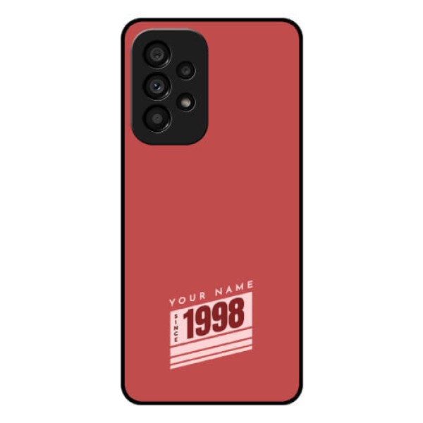 Galaxy A53 5G Custom Glass Phone Case - Red custom year of birth Design Galaxy A53 5G Custom Glass Phone Case - Red custom year of birth Design
