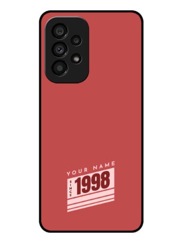 Custom Galaxy A53 5G Custom Glass Phone Case - Red custom year of birth Design