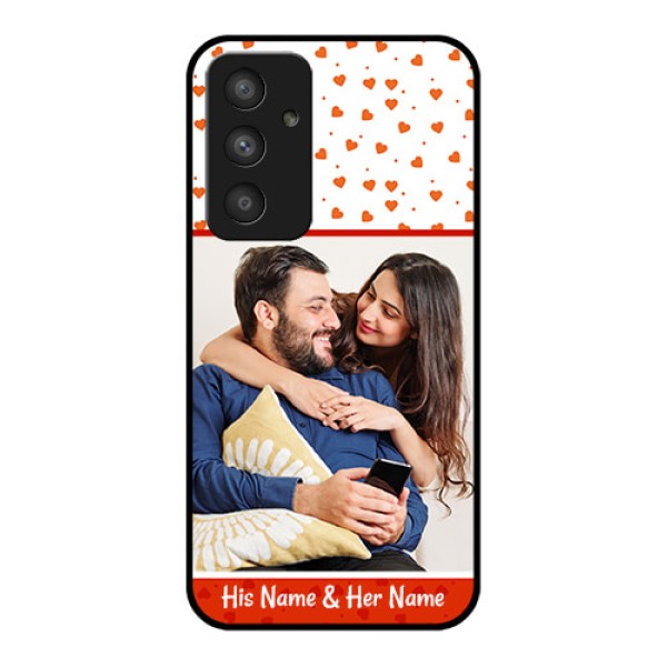 Galaxy A54 5G Custom Glass Phone Case - Orange Love Symbol Design