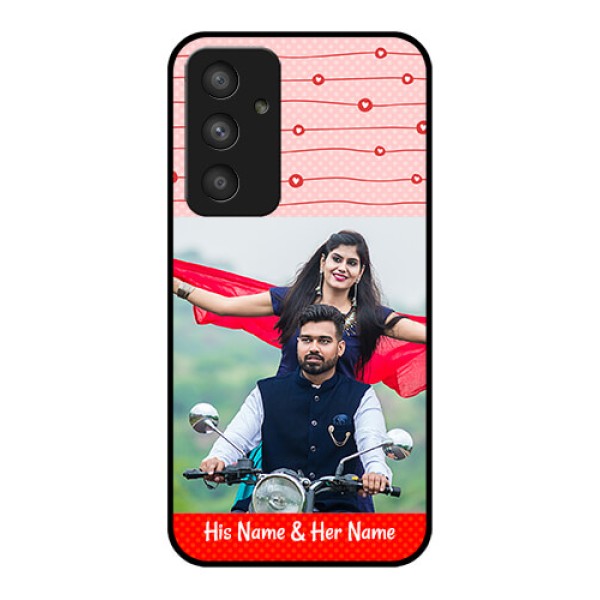 Galaxy A54 5G Personalized Glass Phone Case - Red Pattern Case Design Galaxy A54 5G Personalized Glass Phone Case - Red Pattern Case Design