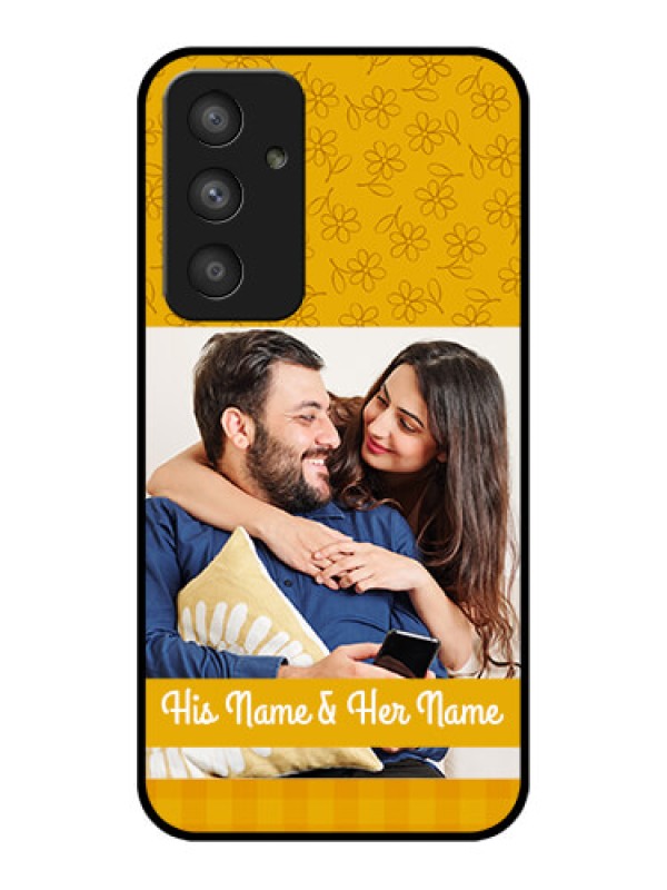 Custom Galaxy A54 5G Custom Glass Mobile Case - Yellow Floral Design
