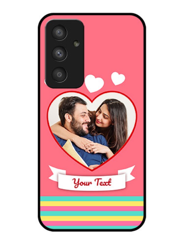 Custom Galaxy A54 5G Photo Printing on Glass Case - Love Doodle Design