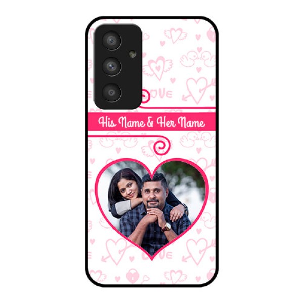 Galaxy A54 5G Personalized Glass Phone Case - Heart Shape Love Design