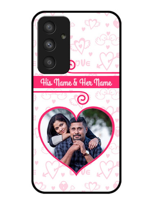 Custom Galaxy A54 5G Personalized Glass Phone Case - Heart Shape Love Design