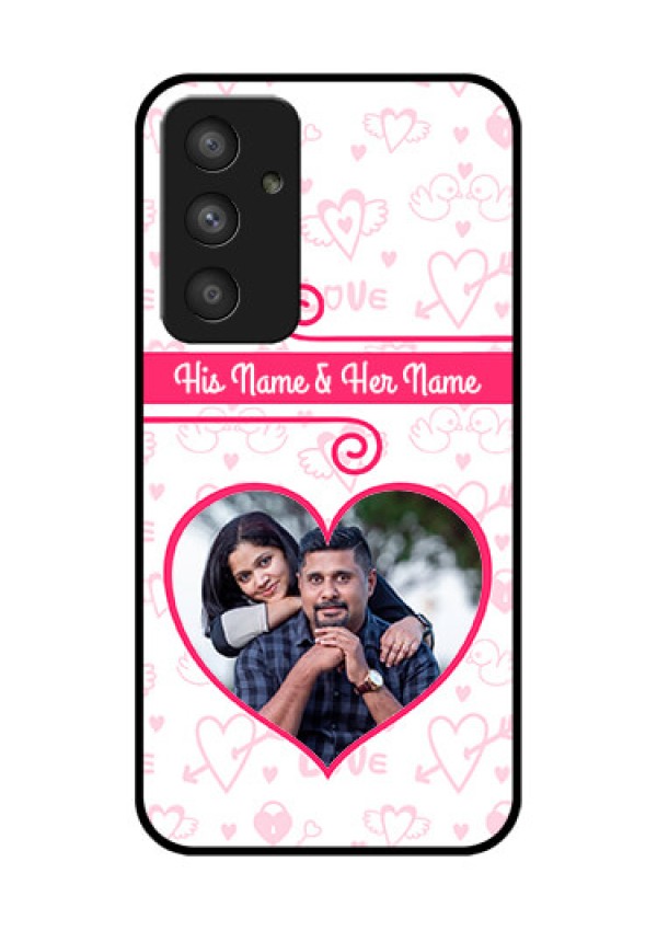 Galaxy A54 5G Personalized Glass Phone Case - Heart Shape Love Design