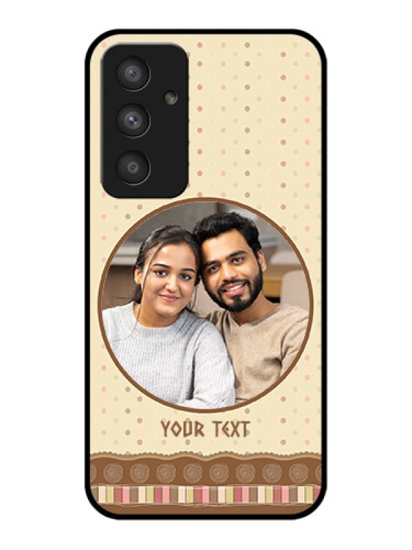Custom Galaxy A54 5G Custom Glass Mobile Case - Brown Dotted Mobile Case Design