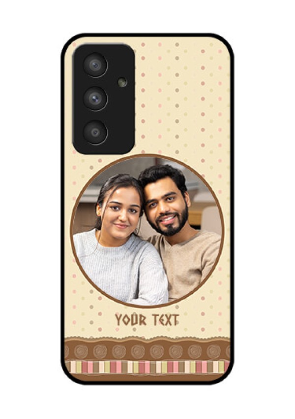 Galaxy A54 5G Custom Glass Mobile Case - Brown Dotted Mobile Case Design