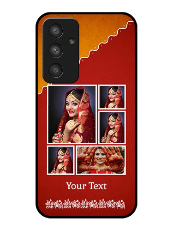 Custom Galaxy A54 5G Personalized Glass Phone Case - Wedding Pic Upload Design