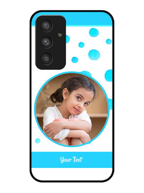 Custom Galaxy A54 5G Photo Printing on Glass Case - Blue Bubbles Pattern Design