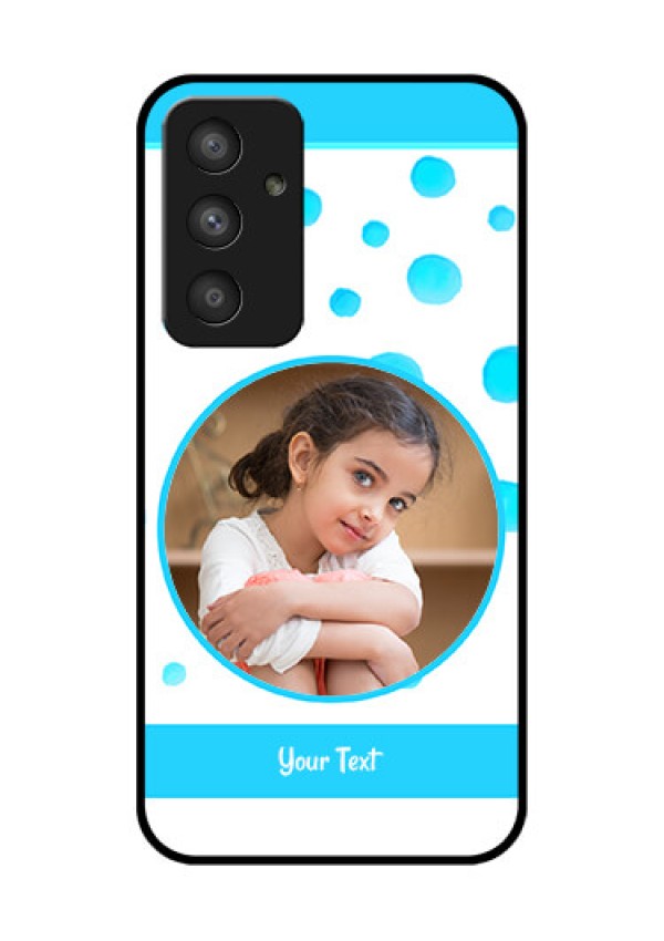 Galaxy A54 5G Photo Printing on Glass Case - Blue Bubbles Pattern Design