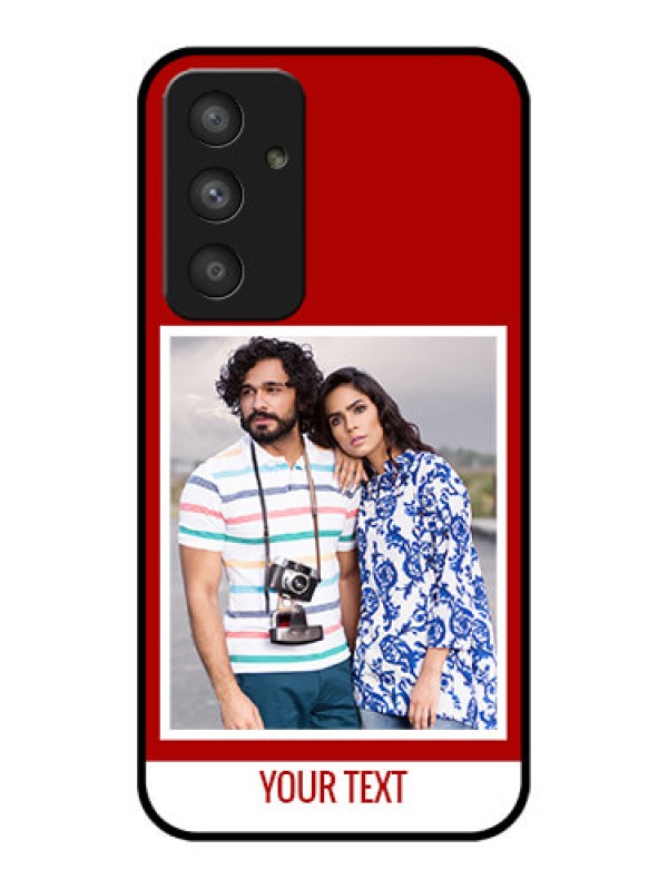Custom Galaxy A54 5G Personalized Glass Phone Case - Simple Red Color Design