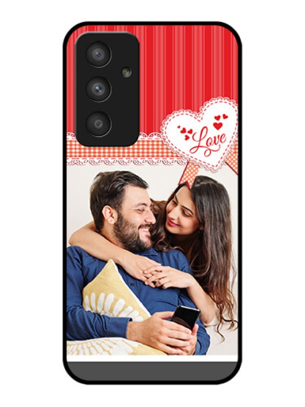 Custom Galaxy A54 5G Custom Glass Mobile Case - Red Love Pattern Design