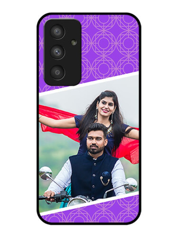 Custom Galaxy A54 5G Custom Glass Phone Case - Violet Pattern Design