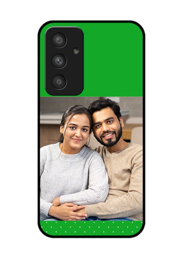 Galaxy A54 5G Personalized Glass Phone Case - Green Pattern Design