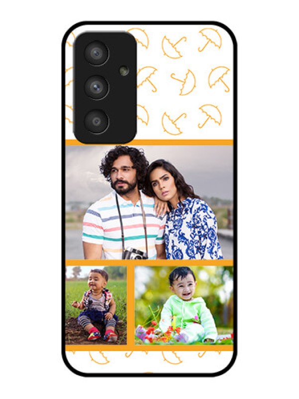 Custom Galaxy A54 5G Custom Glass Mobile Case - Yellow Pattern Design