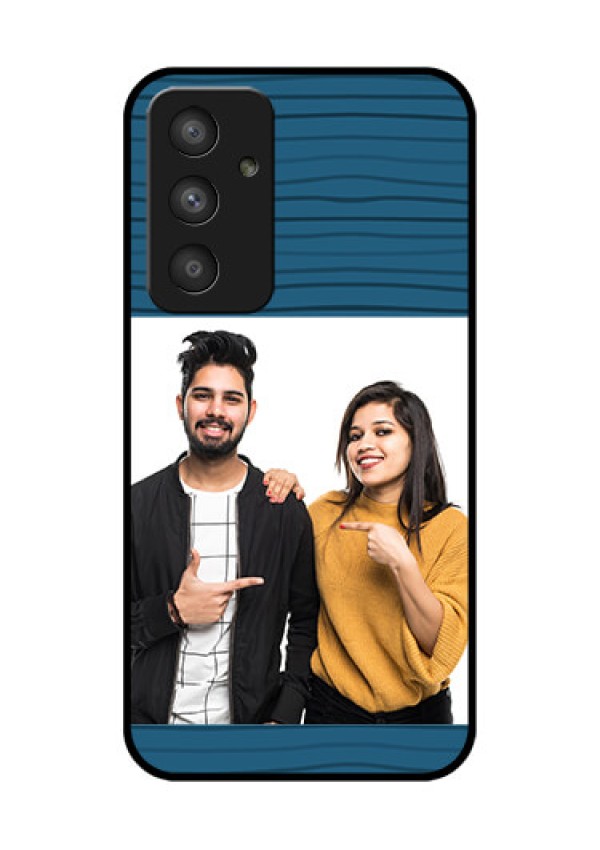 Galaxy A54 5G Custom Glass Phone Case - Blue Pattern Cover Design