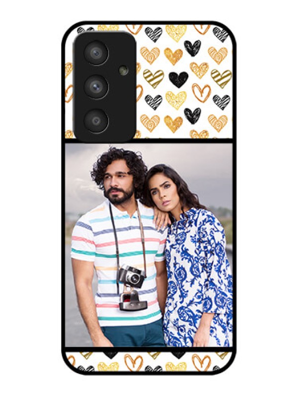 Custom Galaxy A54 5G Photo Printing on Glass Case - Love Symbol Design