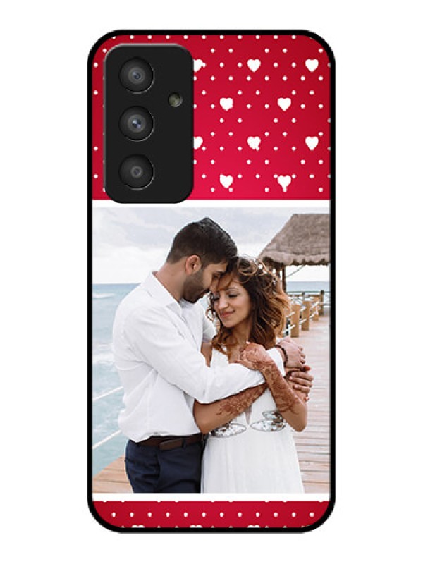 Custom Galaxy A54 5G Photo Printing on Glass Case - Hearts Mobile Case Design