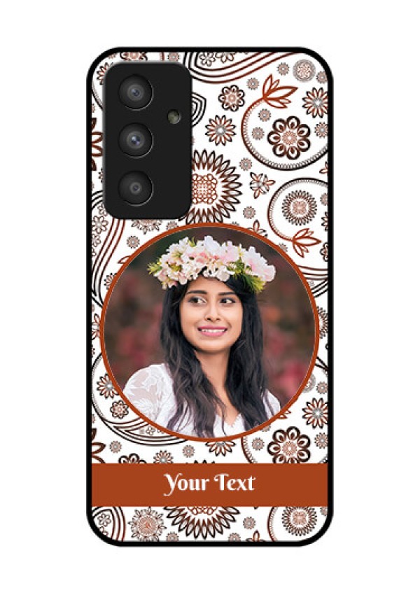 Galaxy A54 5G Custom Glass Mobile Case - Abstract Flower Design