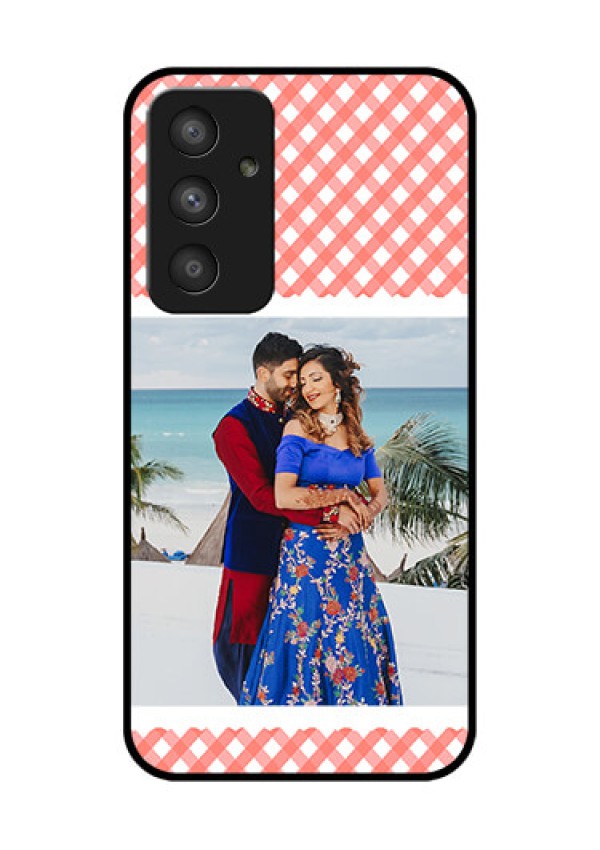 Galaxy A54 5G Personalized Glass Phone Case - Pink Pattern Design