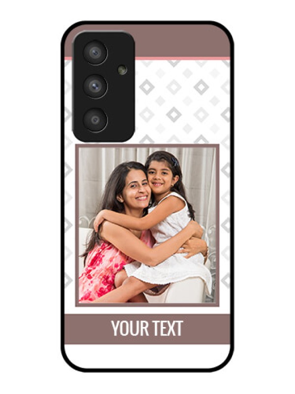 Custom Galaxy A54 5G Photo Printing on Glass Case - Simple Diamond Design