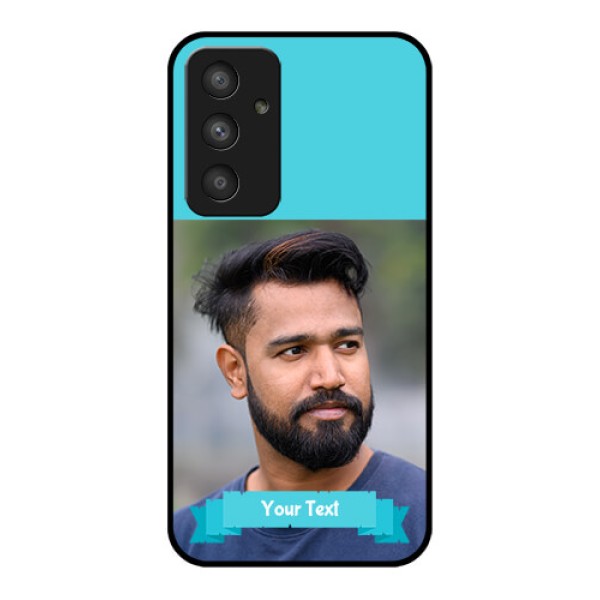 Galaxy A54 5G Personalized Glass Phone Case - Simple Blue Color Design Galaxy A54 5G Personalized Glass Phone Case - Simple Blue Color Design