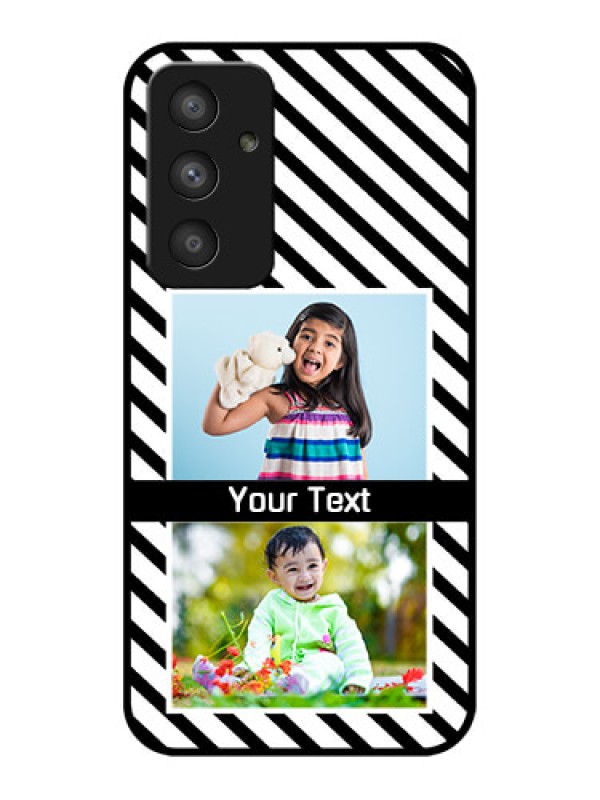 Custom Galaxy A54 5G Photo Printing on Glass Case - Black And White Stripes Design