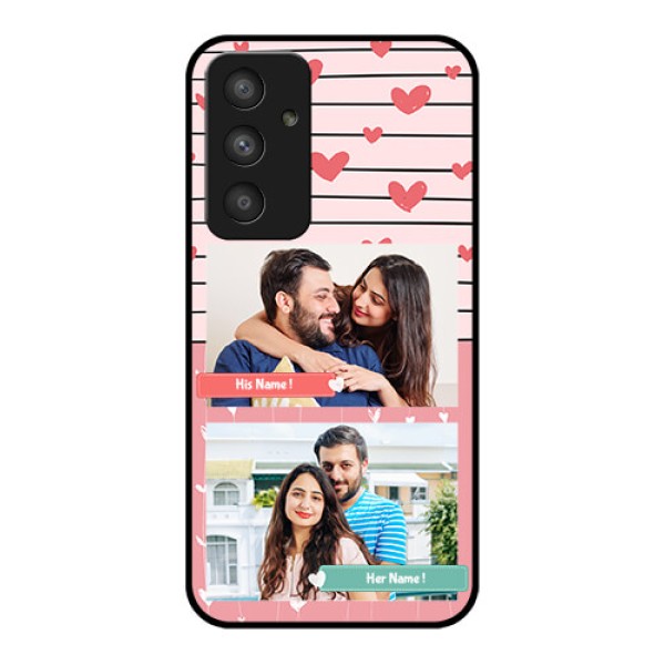 Galaxy A54 5G Custom Glass Mobile Case - Photo with Heart Design