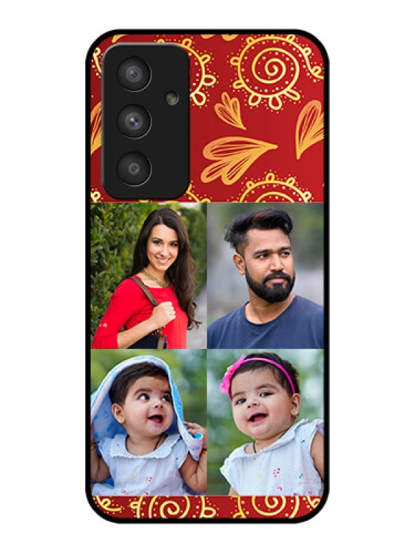 Custom Galaxy A54 5G Photo Printing on Glass Case - 4 Image Traditional Design