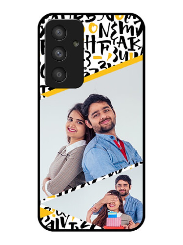 Custom Galaxy A54 5G Custom Glass Mobile Case - Letters Pattern Design