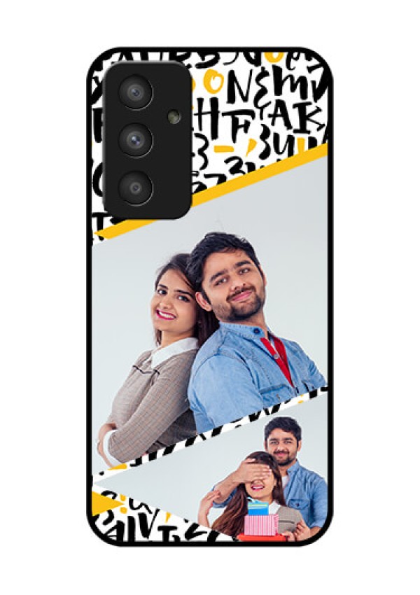 Galaxy A54 5G Custom Glass Mobile Case - Letters Pattern Design