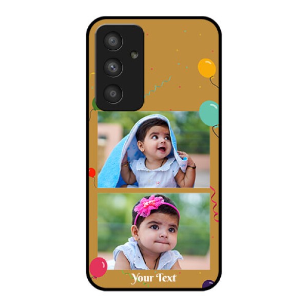 Galaxy A54 5G Personalized Glass Phone Case - Image Holder with Birthday Celebrations Design