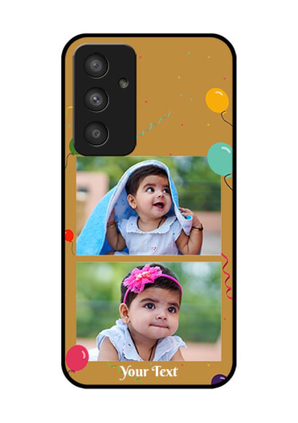 Galaxy A54 5G Personalized Glass Phone Case - Image Holder with Birthday Celebrations Design