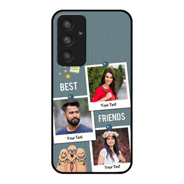 Galaxy A54 5G Personalized Glass Phone Case - Sticky Frames and Friendship Design Galaxy A54 5G Personalized Glass Phone Case - Sticky Frames and Friendship Design