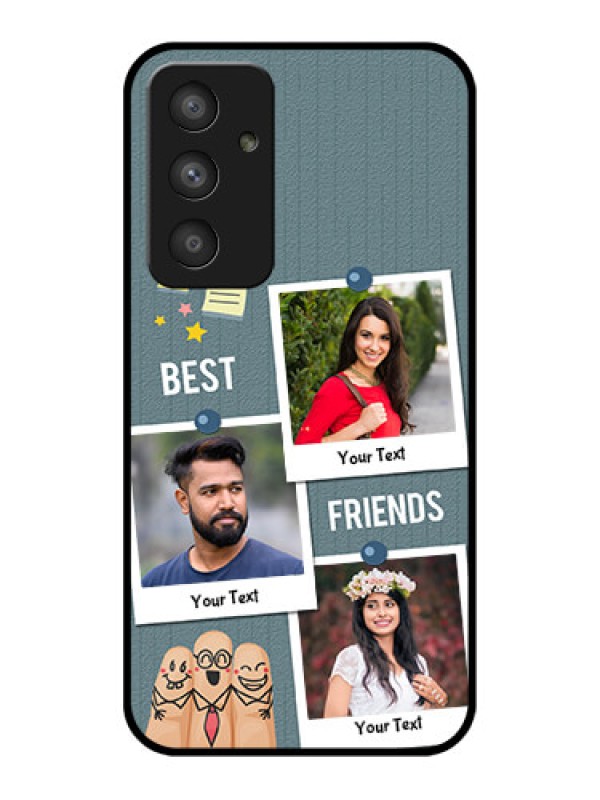 Custom Galaxy A54 5G Personalized Glass Phone Case - Sticky Frames and Friendship Design