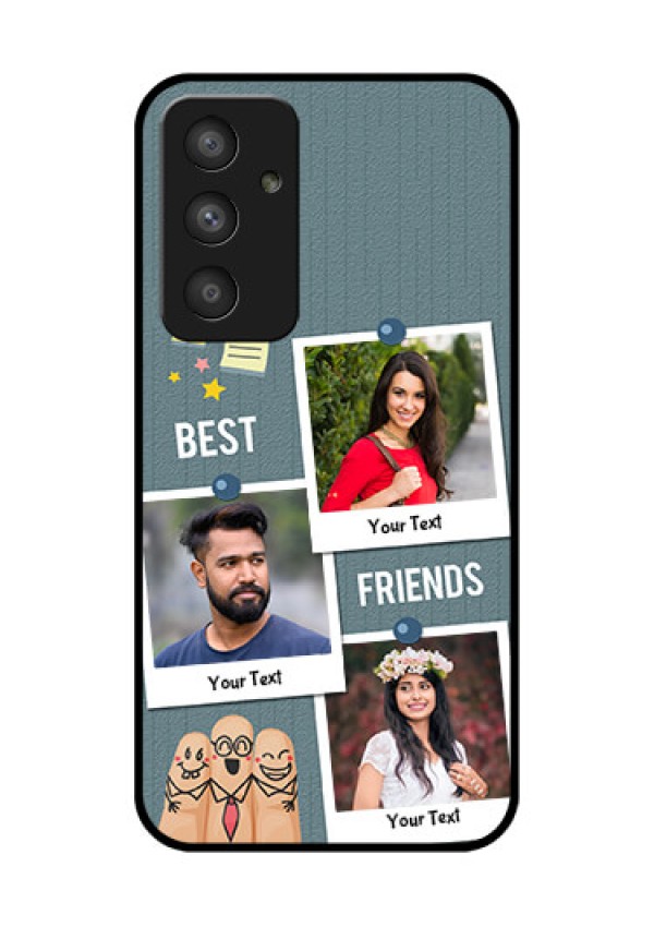 Galaxy A54 5G Personalized Glass Phone Case - Sticky Frames and Friendship Design