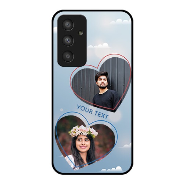 Galaxy A54 5G Custom Glass Mobile Case - Blue Color Couple Design