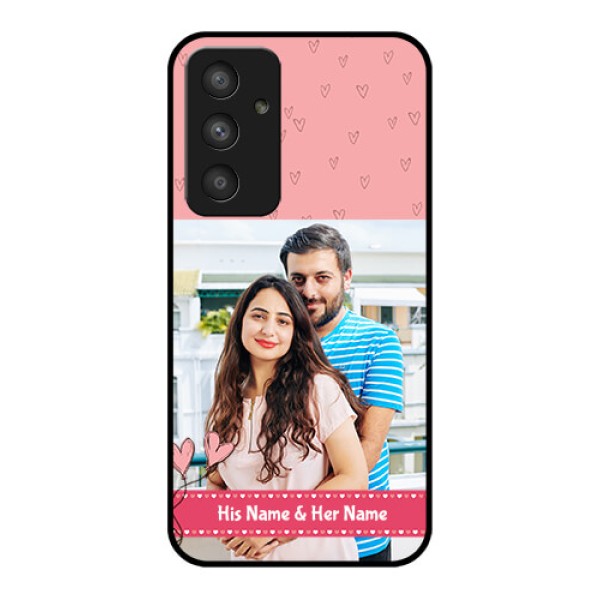 Galaxy A54 5G Personalized Glass Phone Case - Love Design Peach Color
