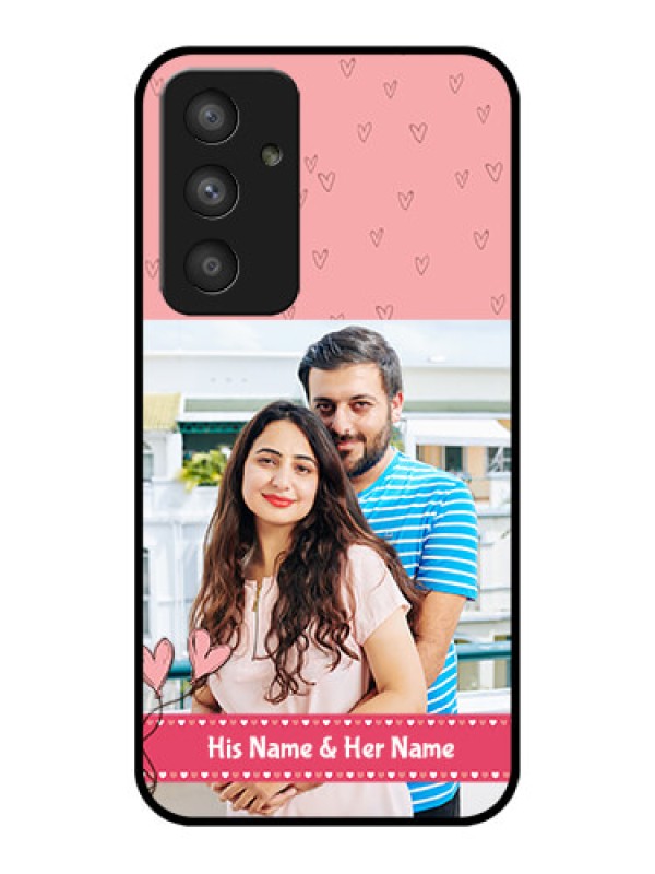 Custom Galaxy A54 5G Personalized Glass Phone Case - Love Design Peach Color