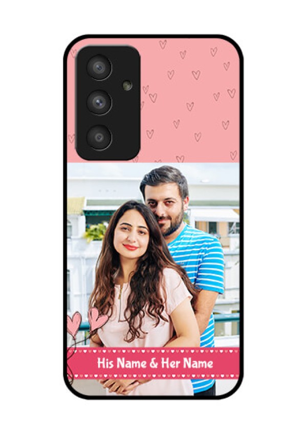 Galaxy A54 5G Personalized Glass Phone Case - Love Design Peach Color