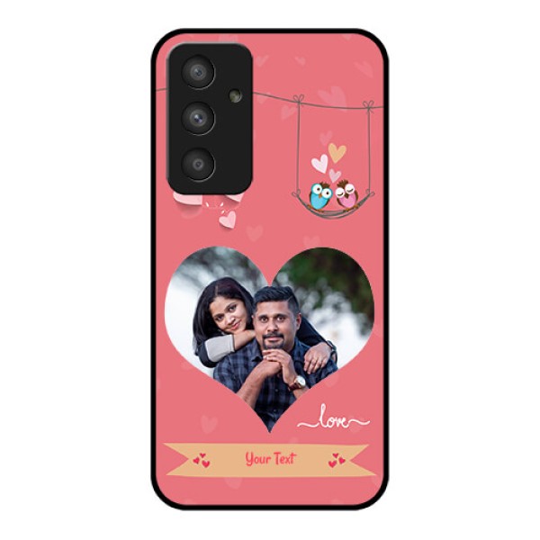 Galaxy A54 5G Personalized Glass Phone Case - Peach Color Love Design