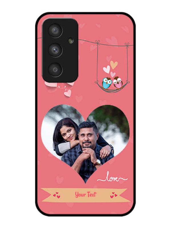 Custom Galaxy A54 5G Personalized Glass Phone Case - Peach Color Love Design