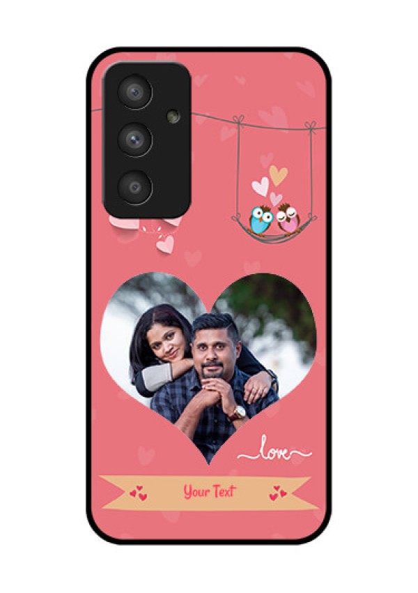 Galaxy A54 5G Personalized Glass Phone Case - Peach Color Love Design