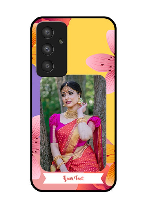 Galaxy A54 5G Custom Glass Mobile Case - 3 Image With Vintage Floral Design
