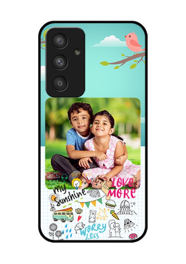 Galaxy A54 5G Photo Printing on Glass Case - Doodle love Design